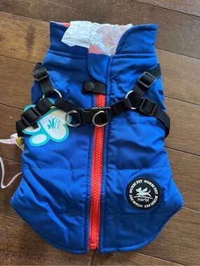 Norbi Pet Dog Coat Jacket w/ Adjustable Harness Fleece Lined XS